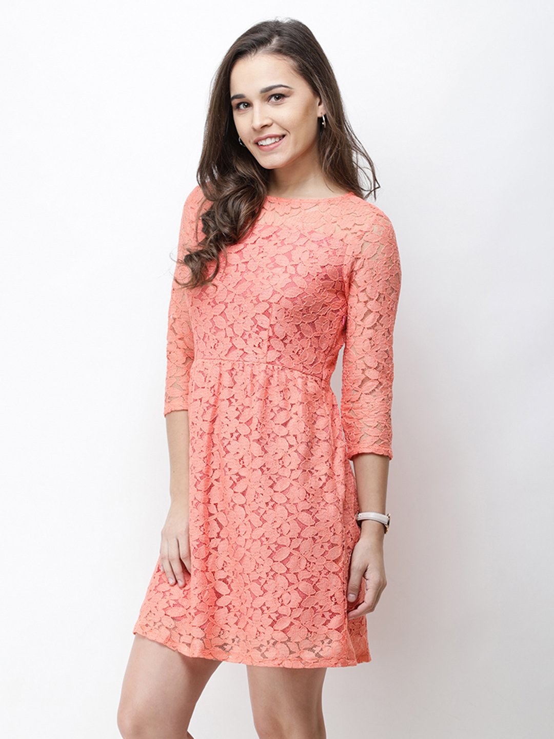 Cation Orange Lace Dress