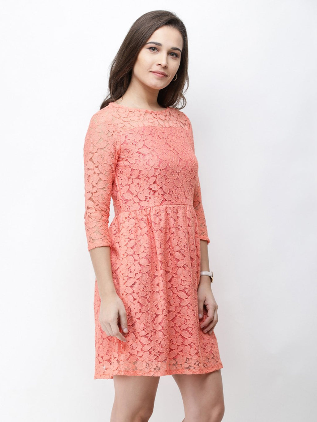 Cation Orange Lace Dress