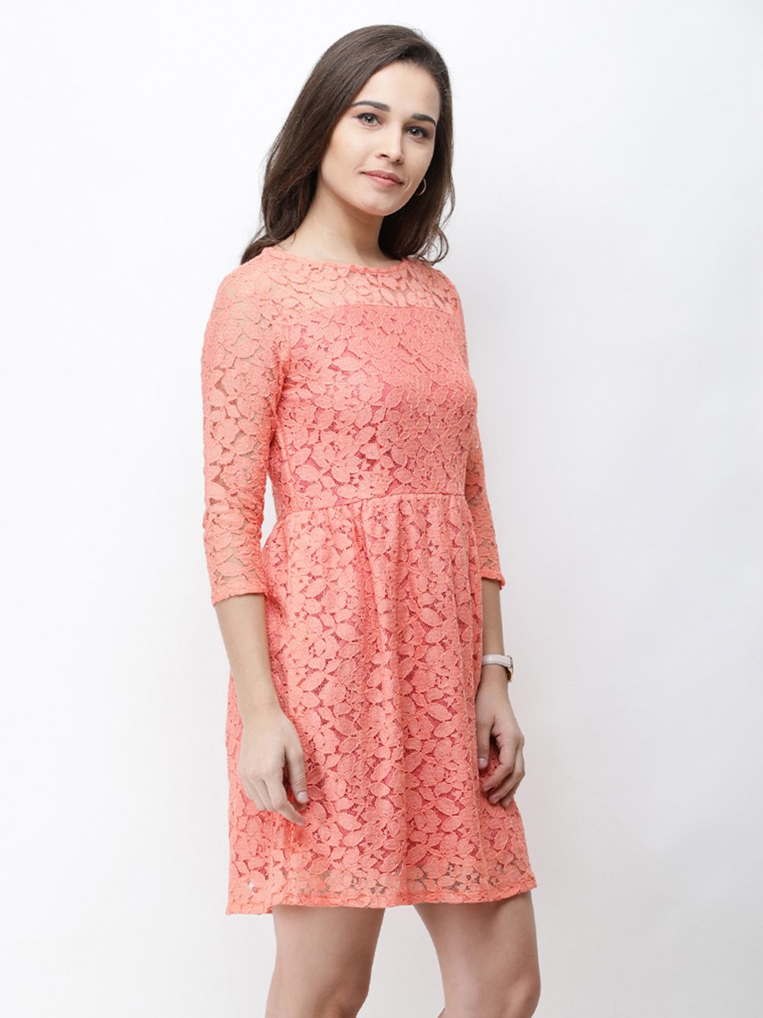 Cation Orange Lace Dress