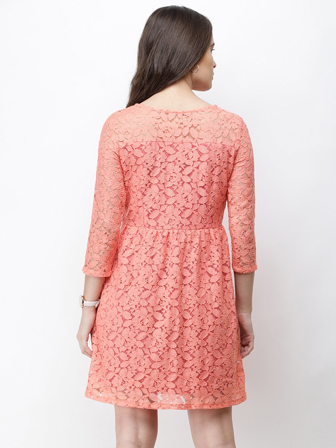 Cation Orange Lace Dress