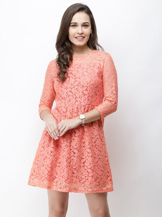 Cation Orange Lace Dress