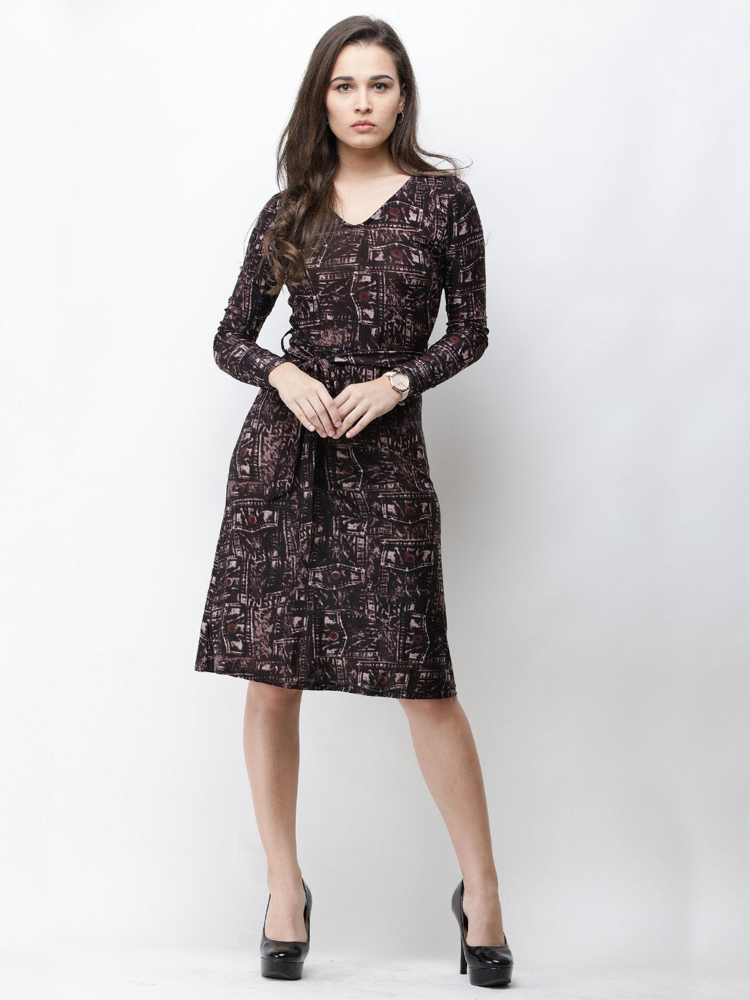 Cation Black Printed Dress