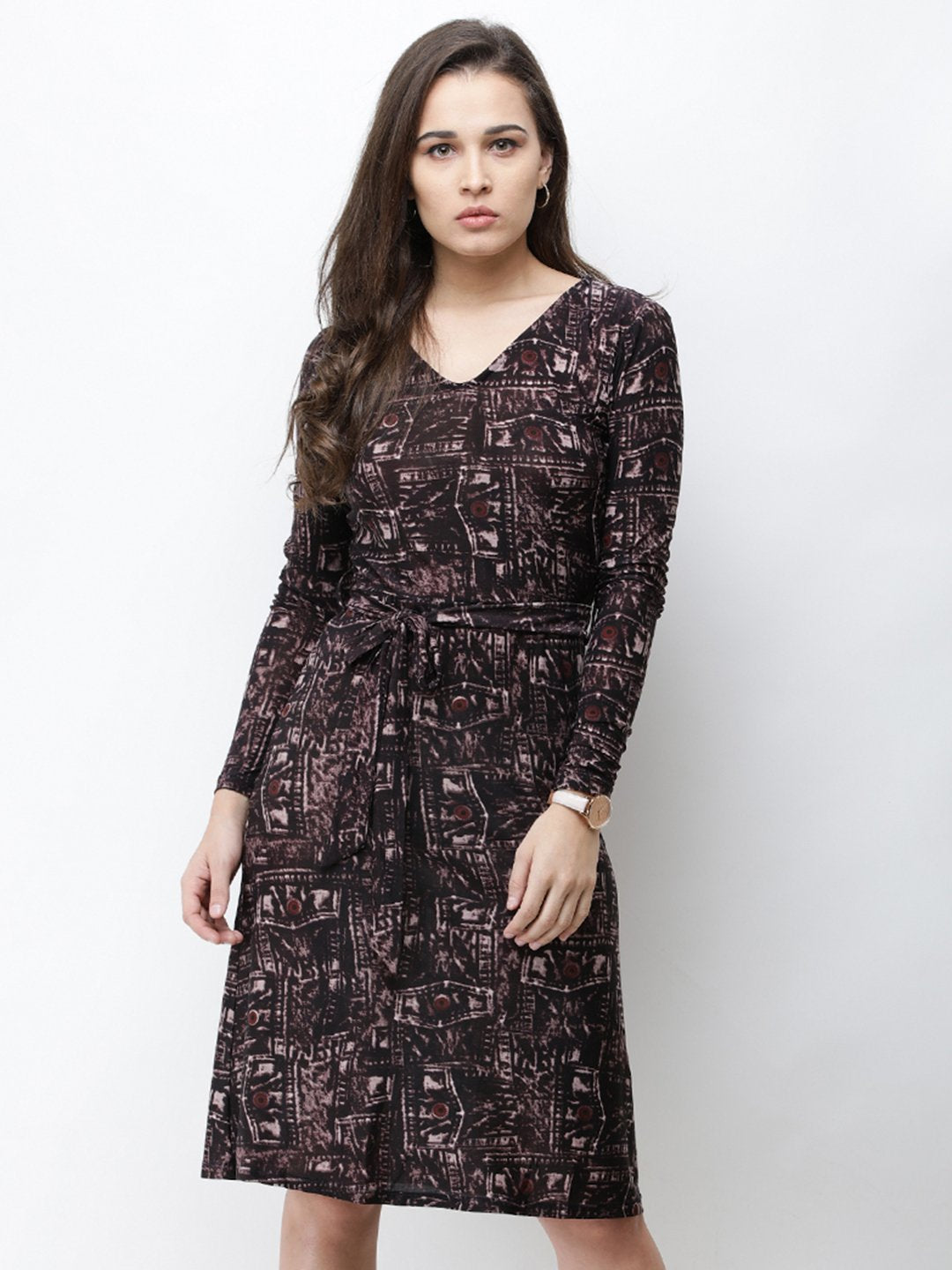 Cation Black Printed Dress