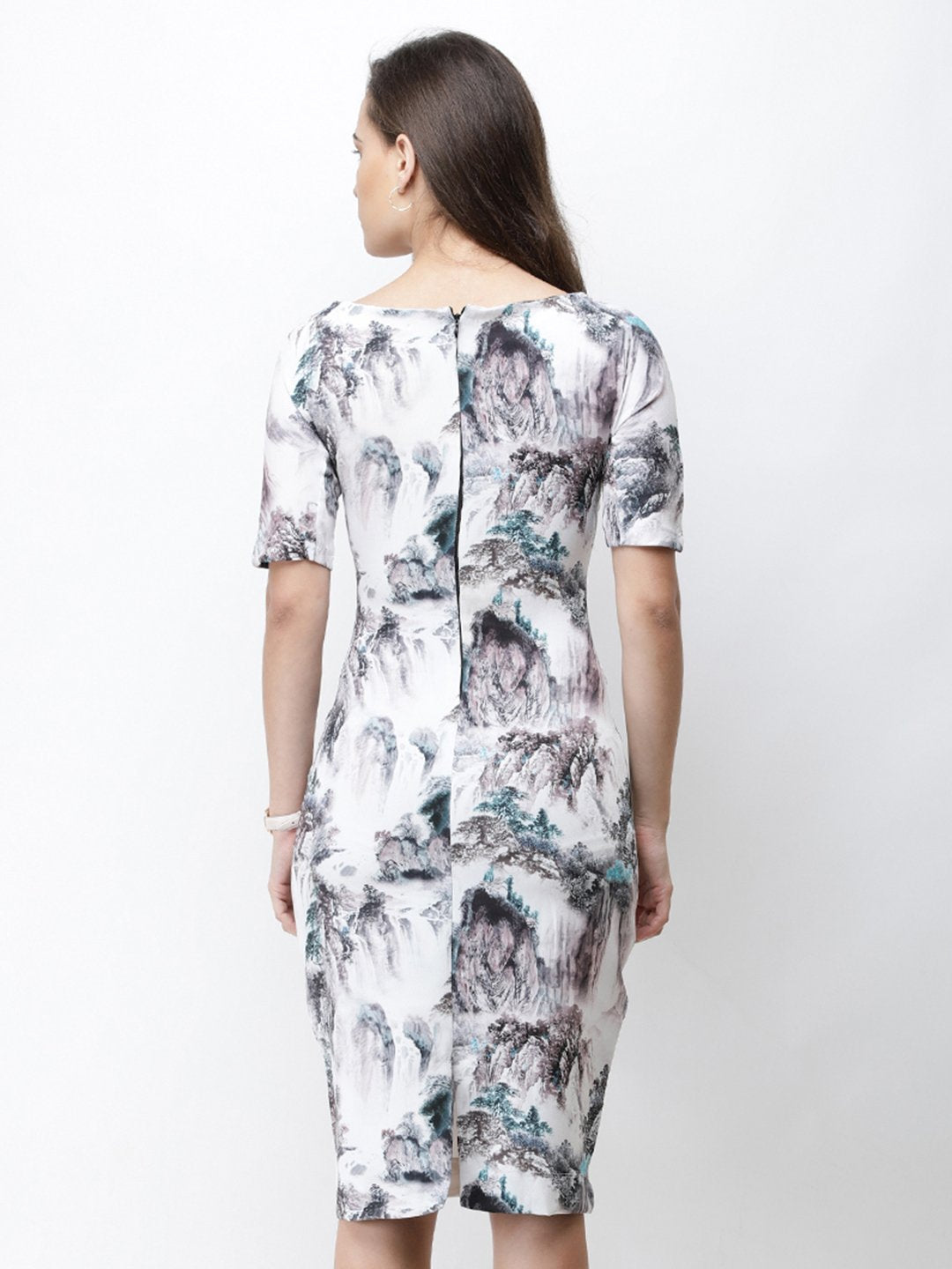 Cation White Printed Dress