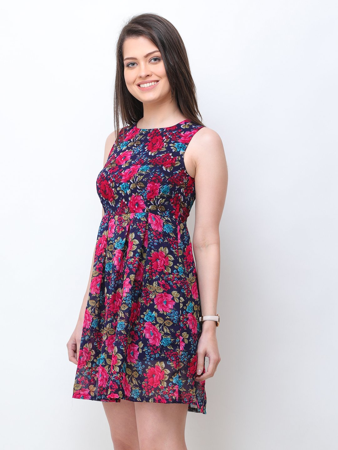 Navy printed dress