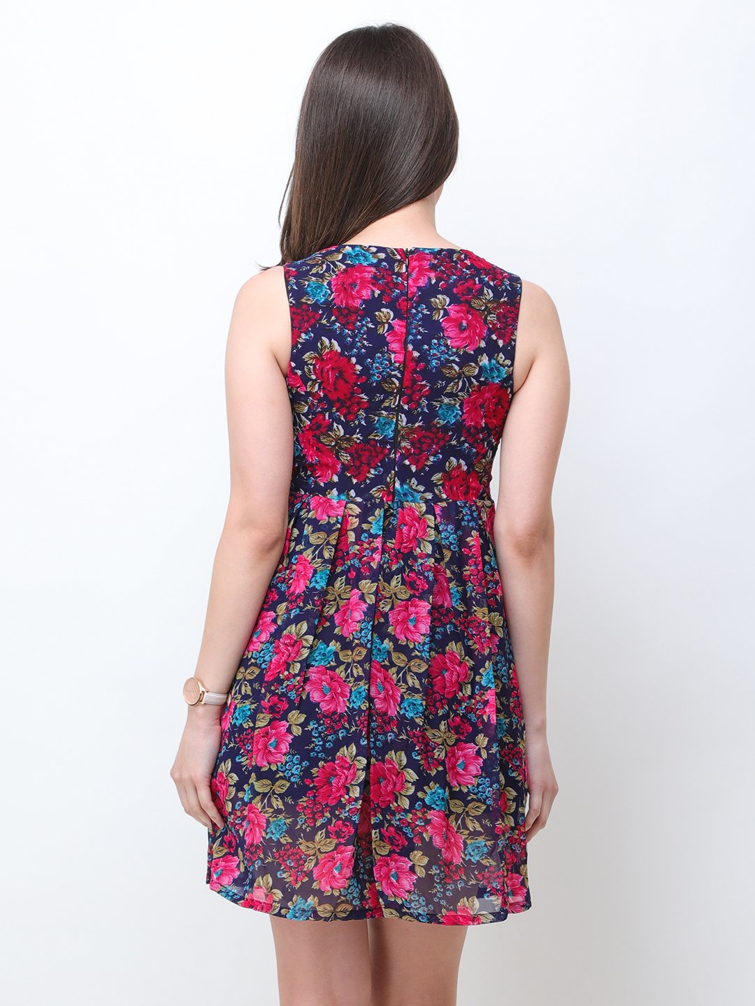 Navy printed dress