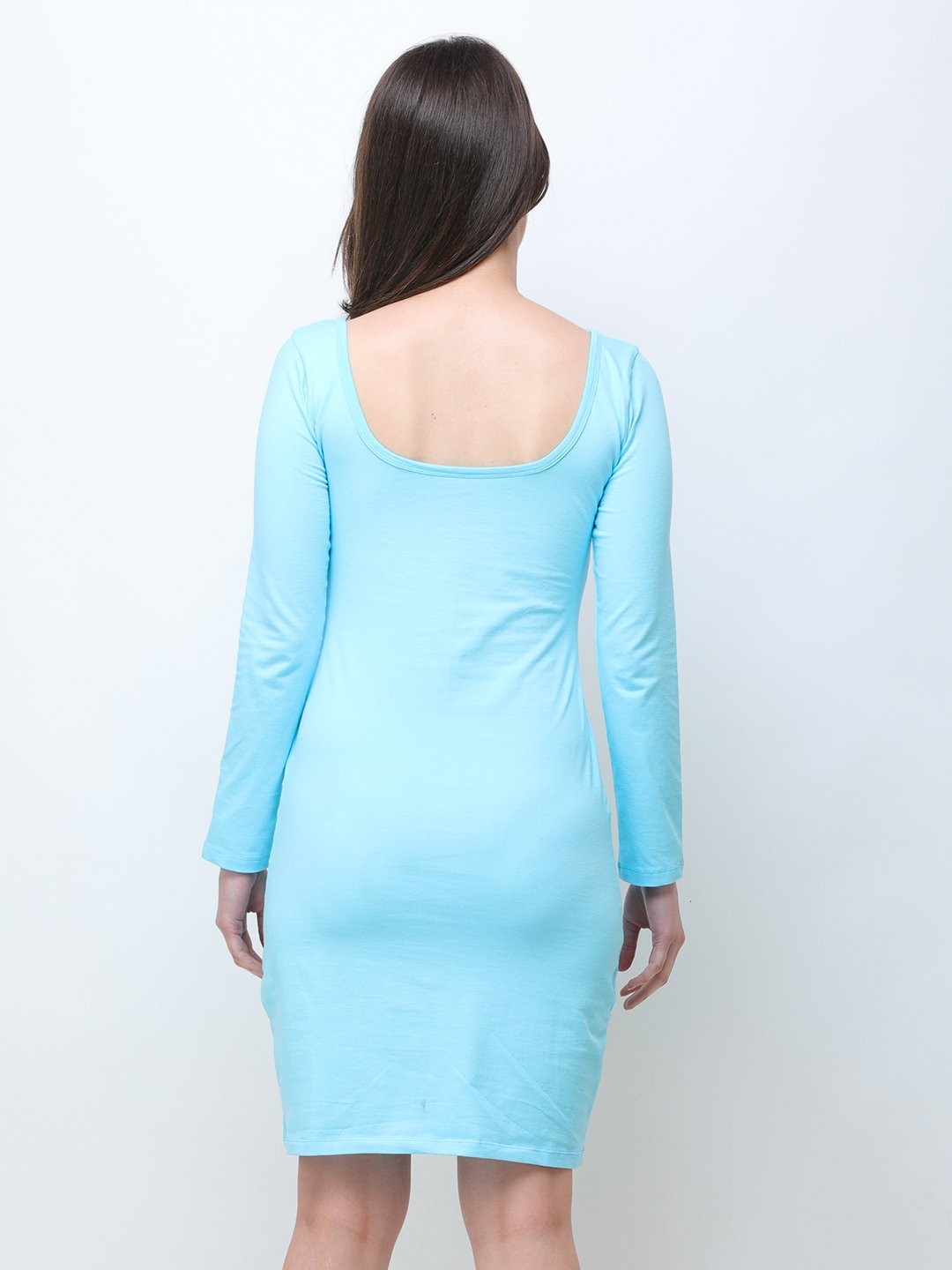 Blue Solid Dress