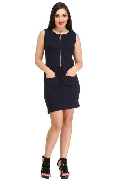 Blue Solid Dress