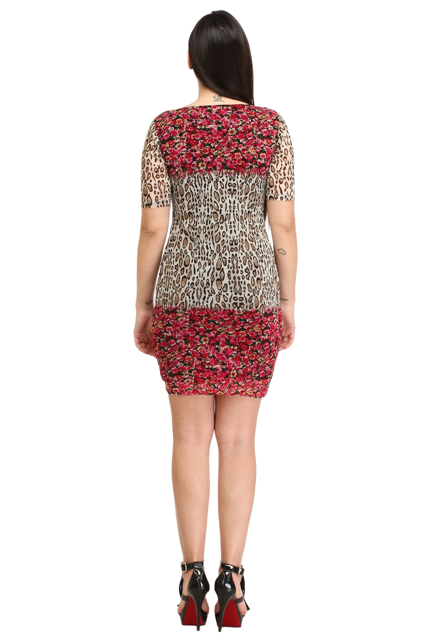Maroon Printed Dress