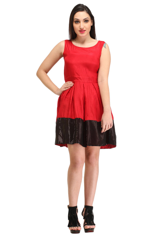 Red Solid Dress