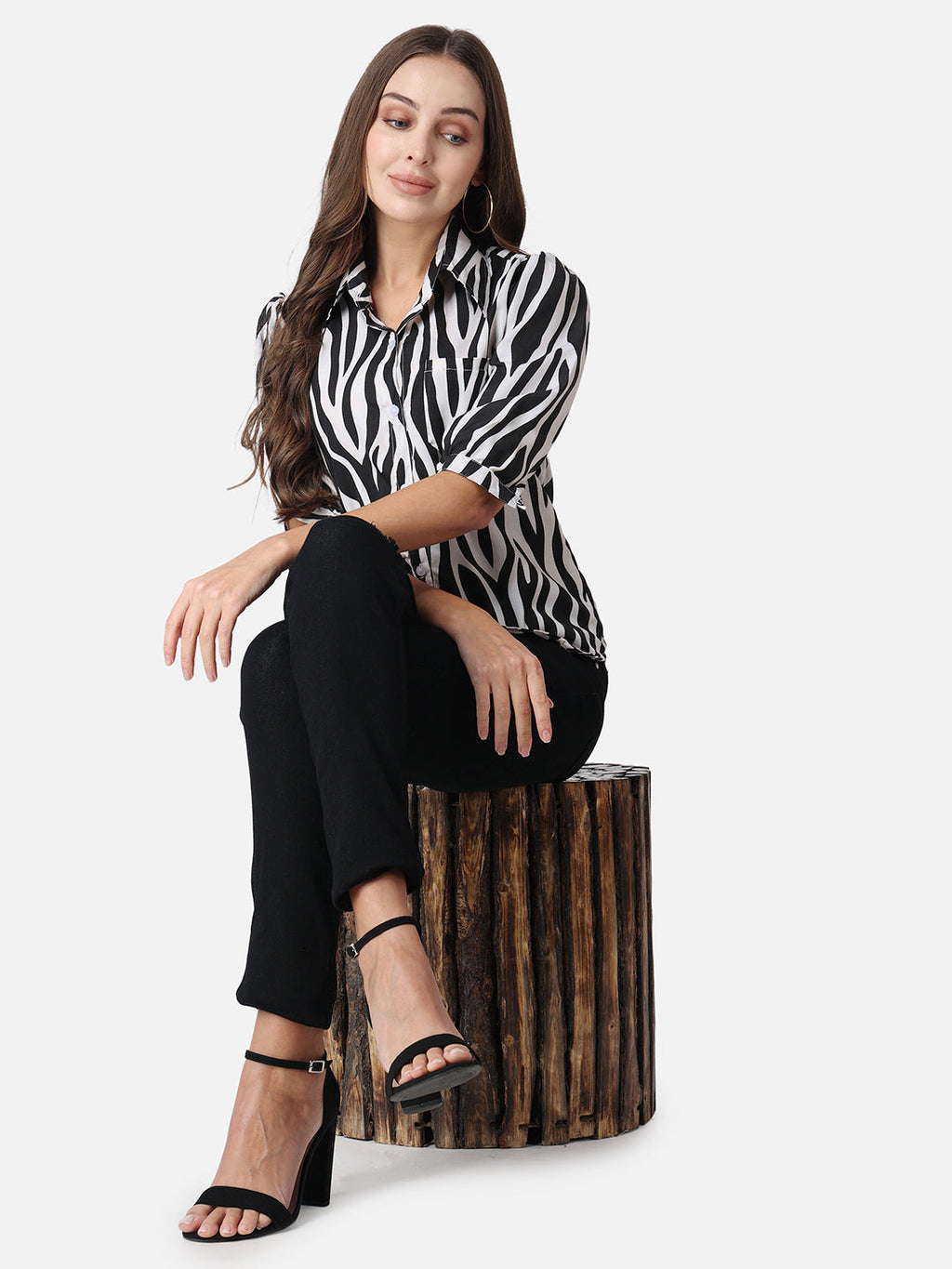 SCORPIUS Zebra Printed Casual Shirt