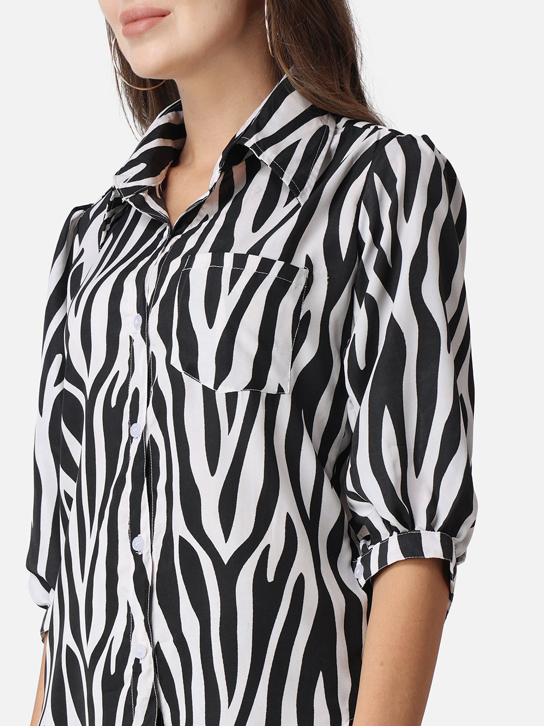 SCORPIUS Zebra Printed Casual Shirt