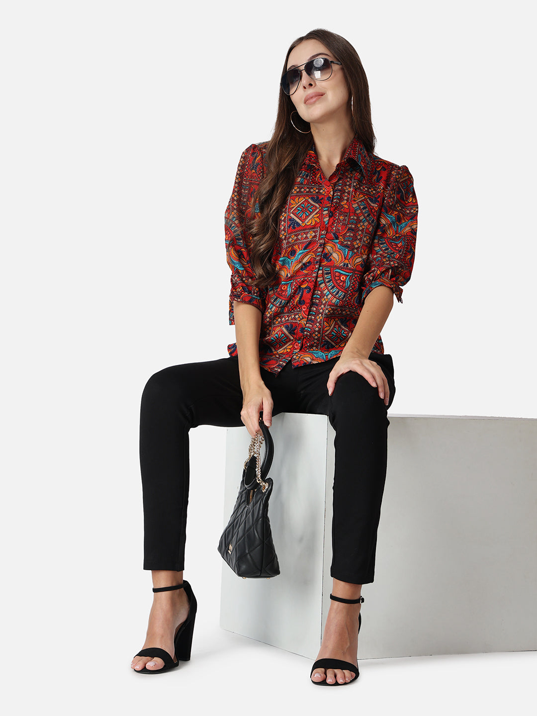SCORPIUS Ethnic Motifs Printed Classic Fit Casual Shirt