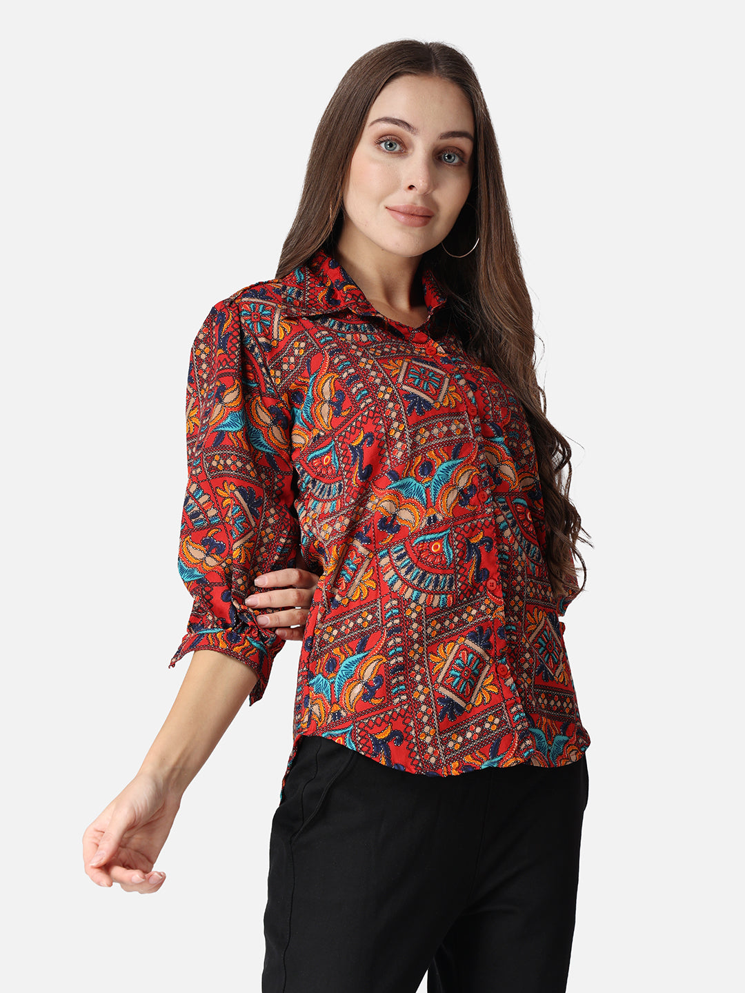 SCORPIUS Ethnic Motifs Printed Classic Fit Casual Shirt