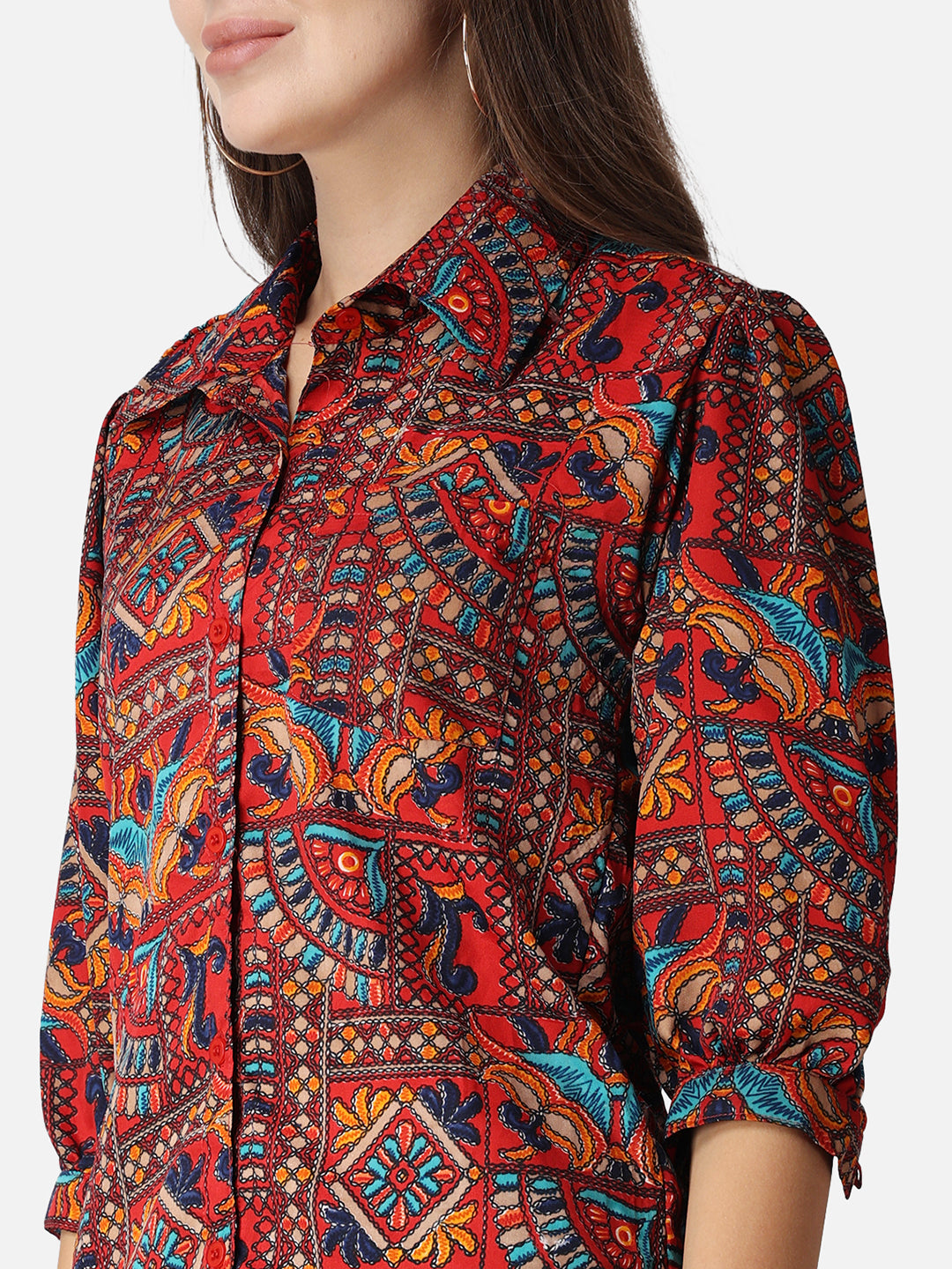 SCORPIUS Ethnic Motifs Printed Classic Fit Casual Shirt