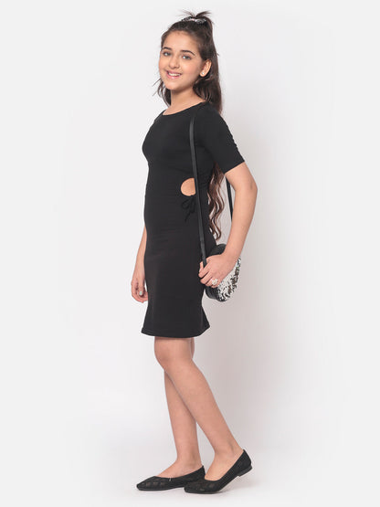 MINOS Black Sheath Dress