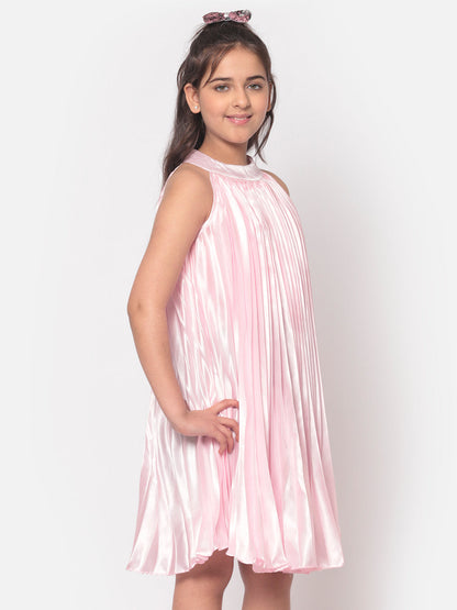 MINOS Satin Pleated Satin Dress