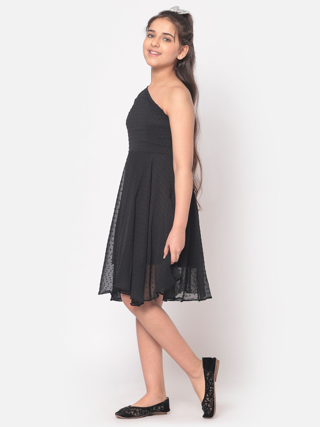 MINOS Black Chiffon Dress