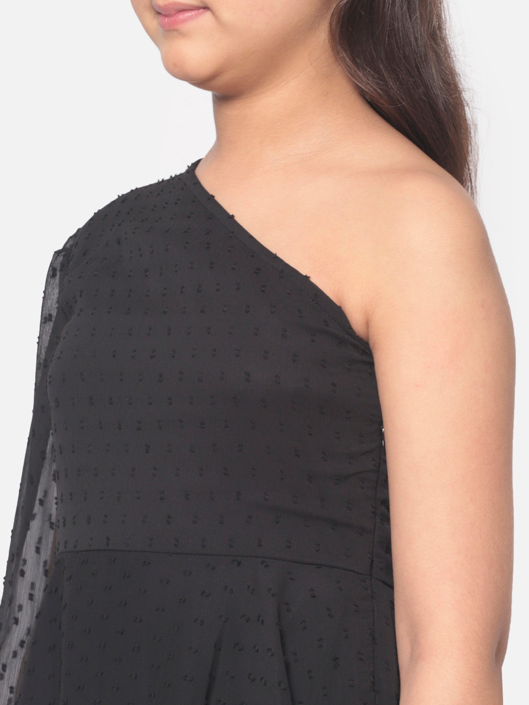 MINOS Black Chiffon Dress