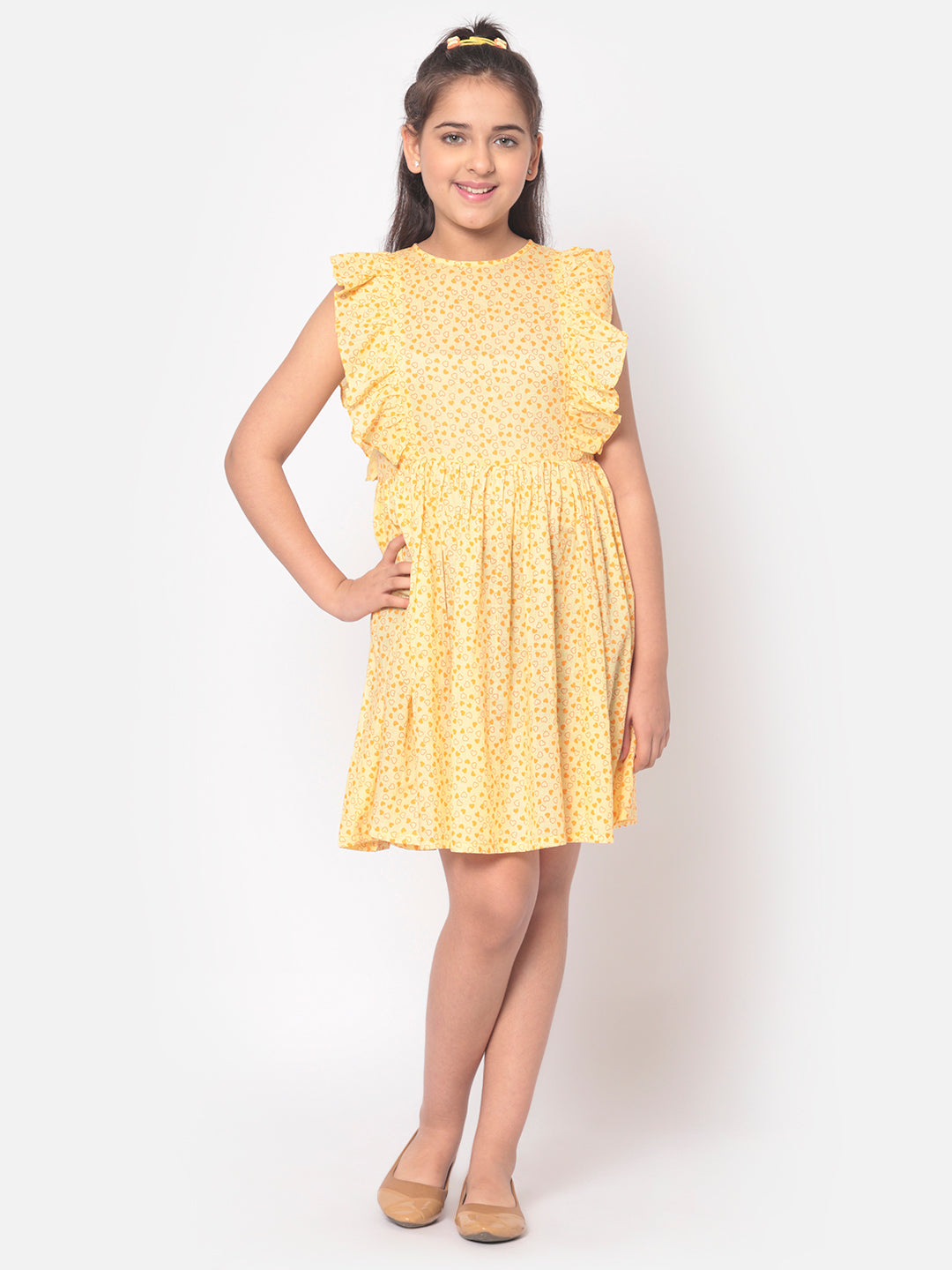 MINOS Yellow Printed Dress