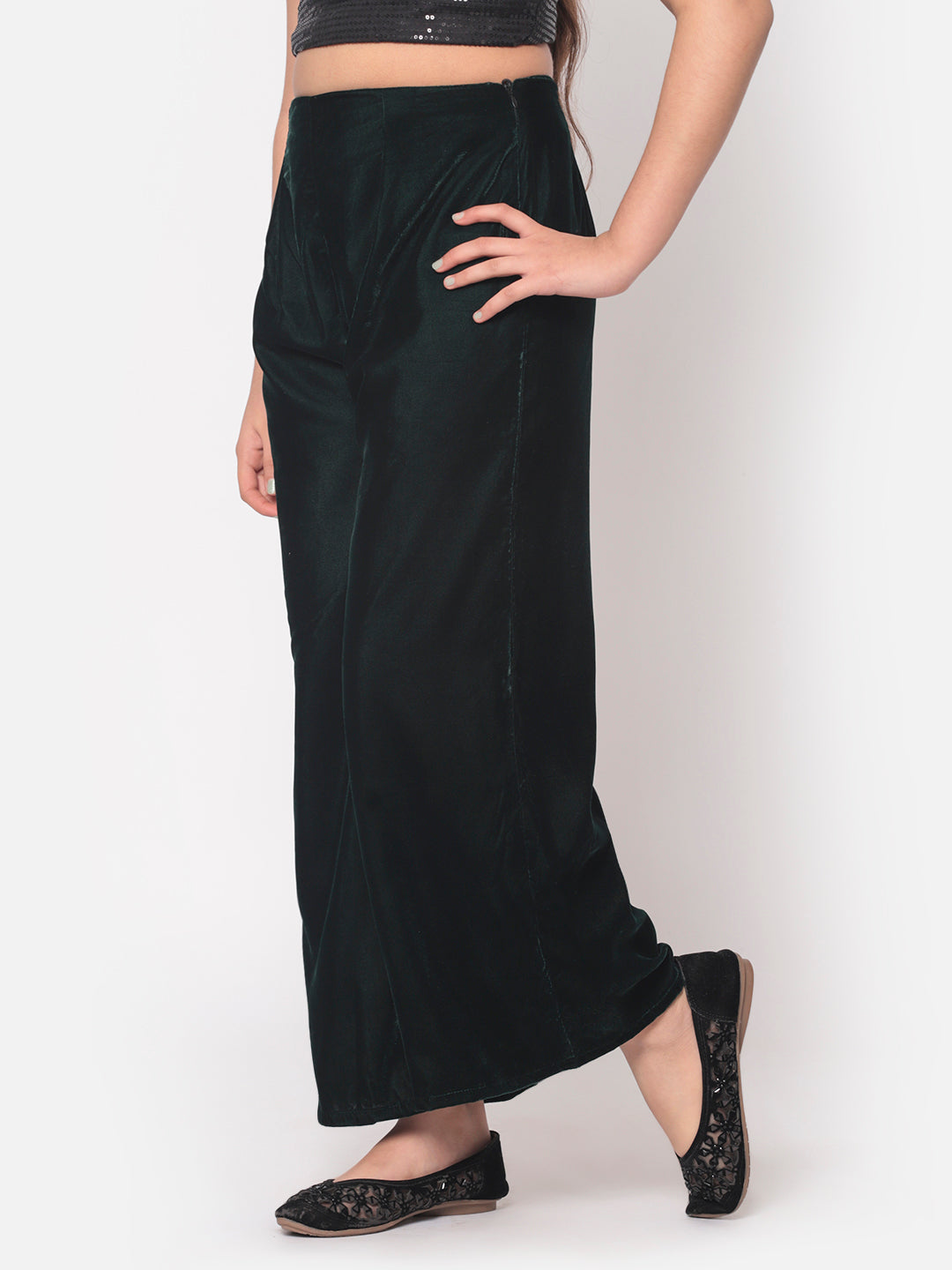 MINOS Navy Velvet Palazzo