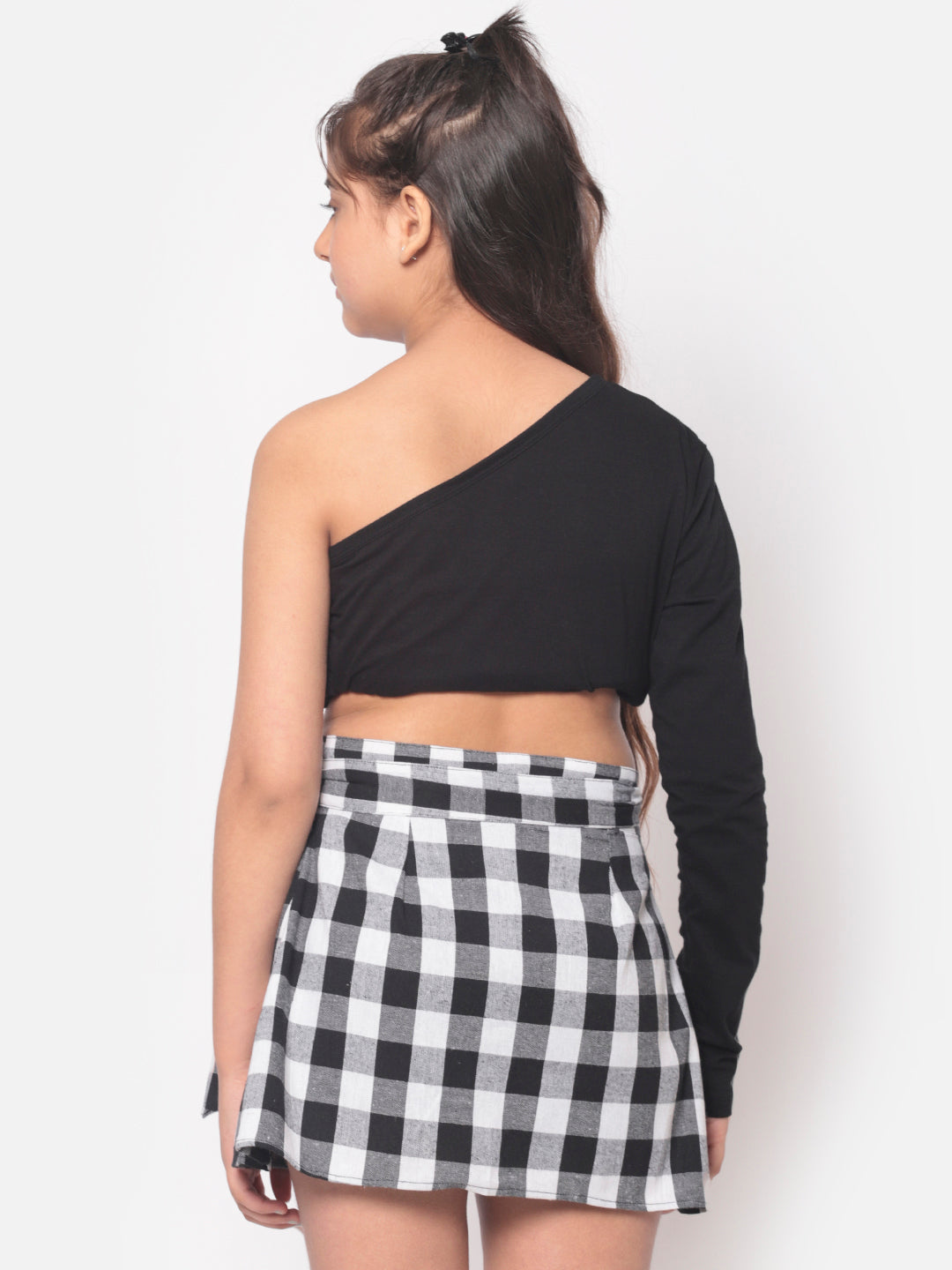 MINOS One Shoulder Solid Black Top