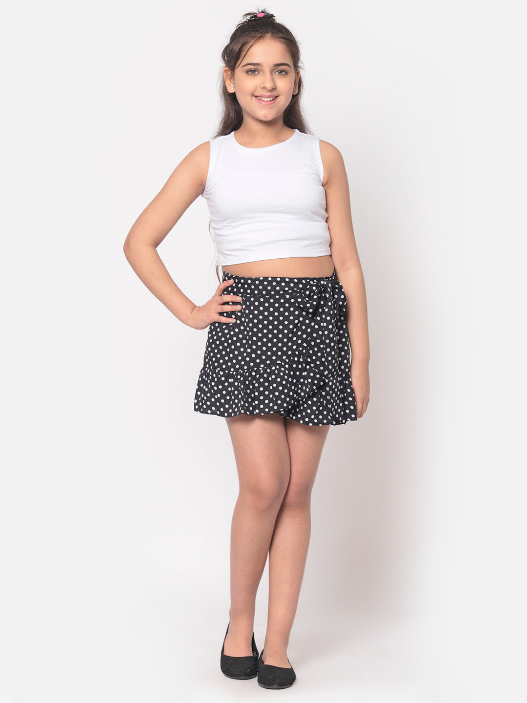 MINOS Black Polka Skirt