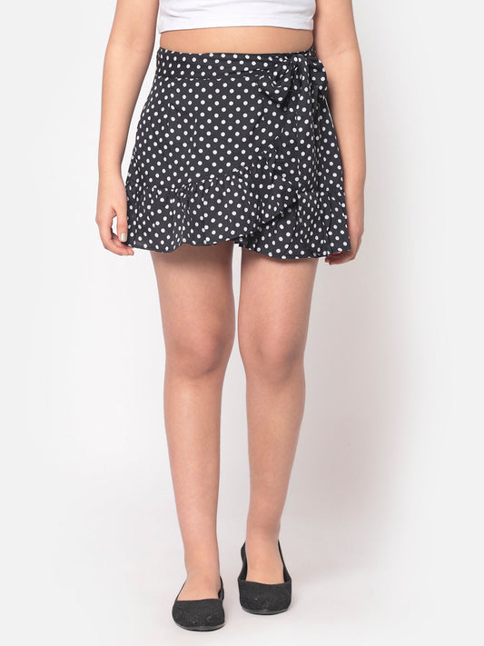 MINOS Black Polka Skirt