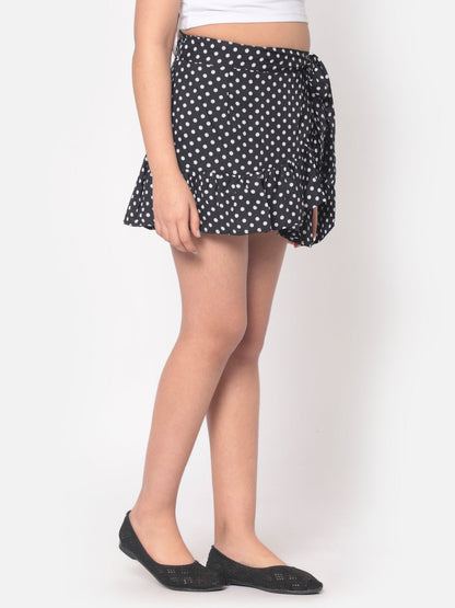 MINOS Black Polka Skirt