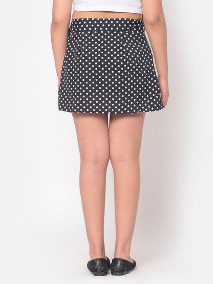 MINOS Black Polka Skirt