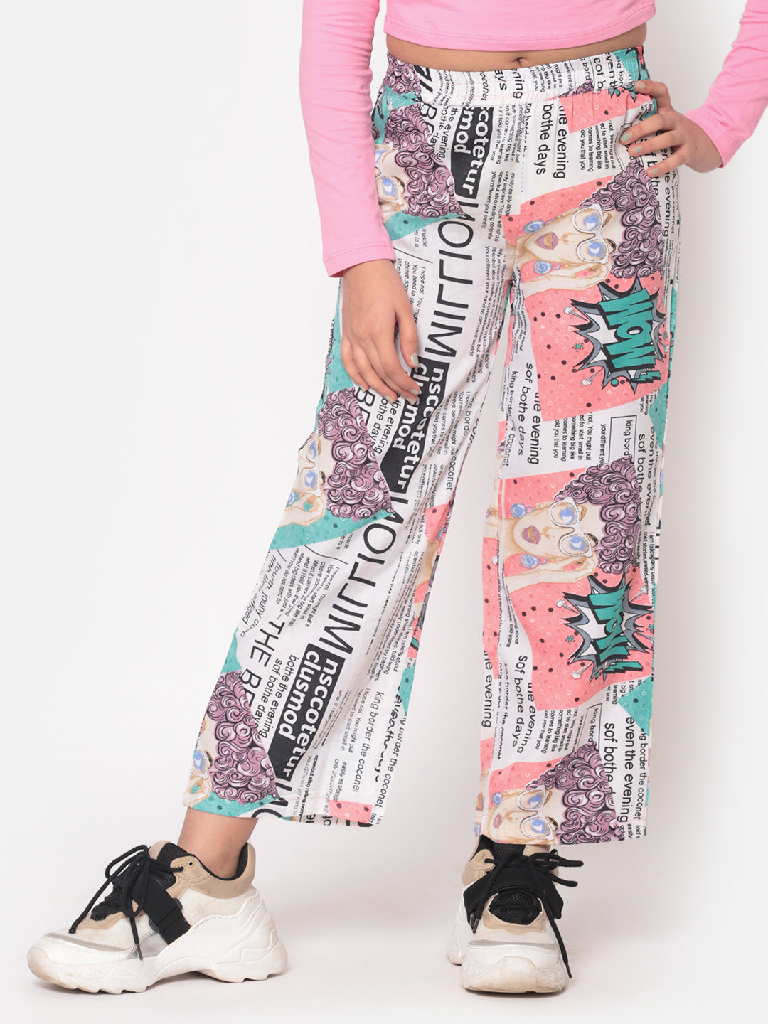 MINOS Printed White Palazzo