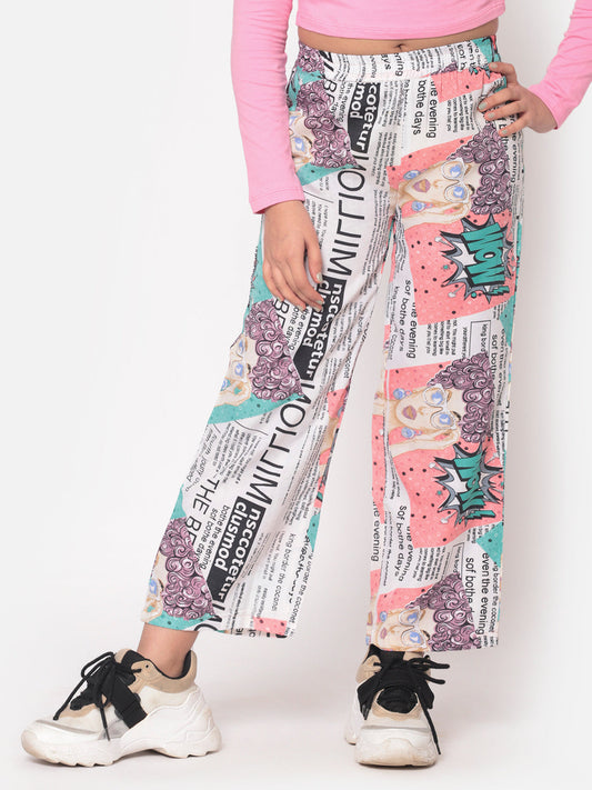 MINOS Printed White Palazzo