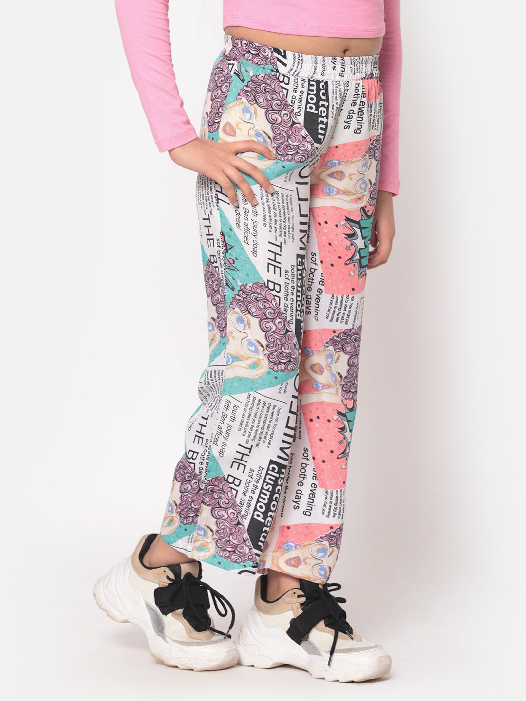 MINOS Printed White Palazzo