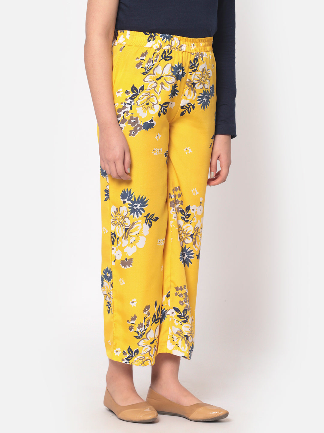 MINOS Yellow Printed Palazzo