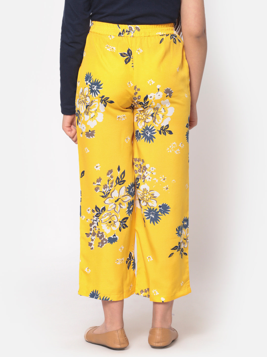 MINOS Yellow Printed Palazzo