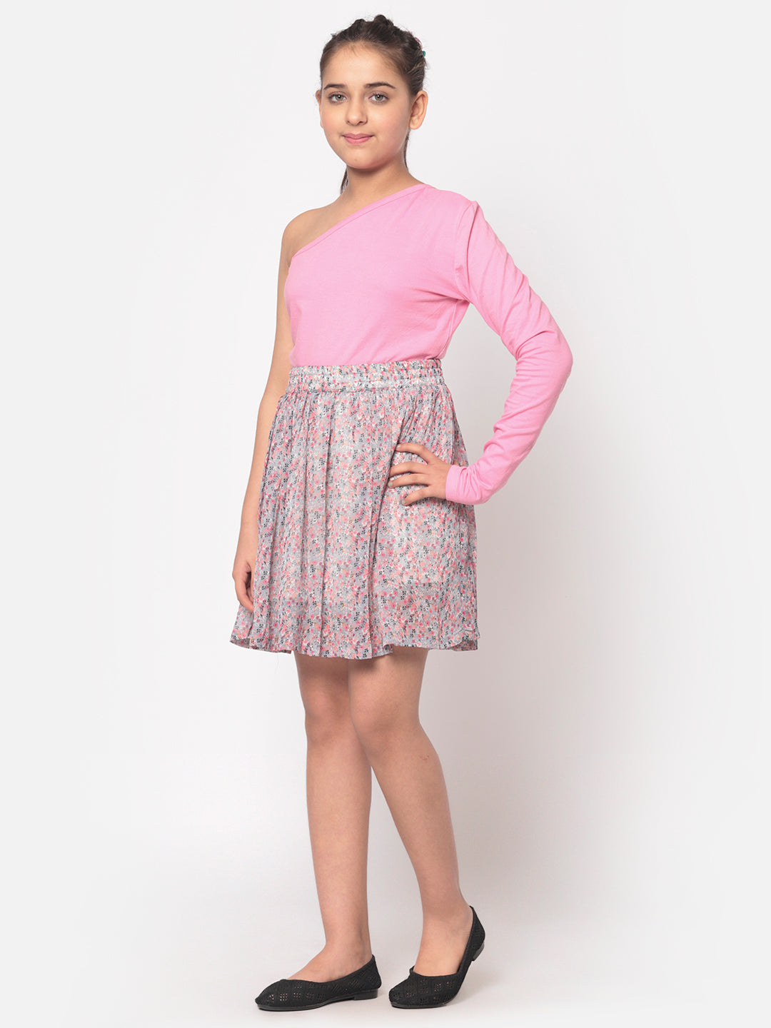 MINOS Printed Lilac Skirt