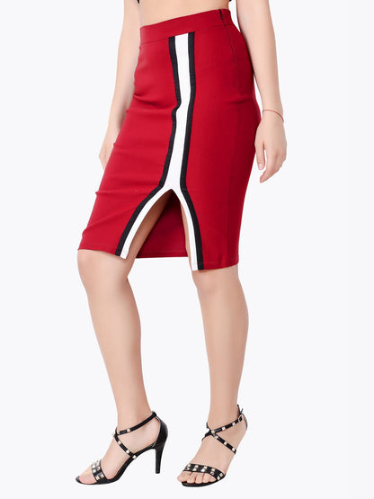 Maroon Solid Skirt