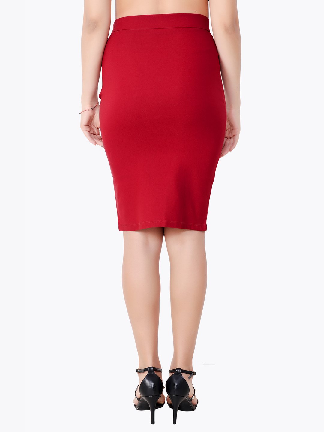 Maroon Solid Skirt