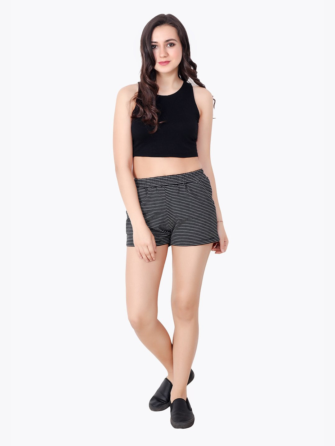 Black Striped Shorts