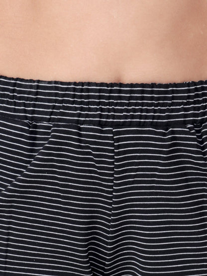 Black Striped Shorts
