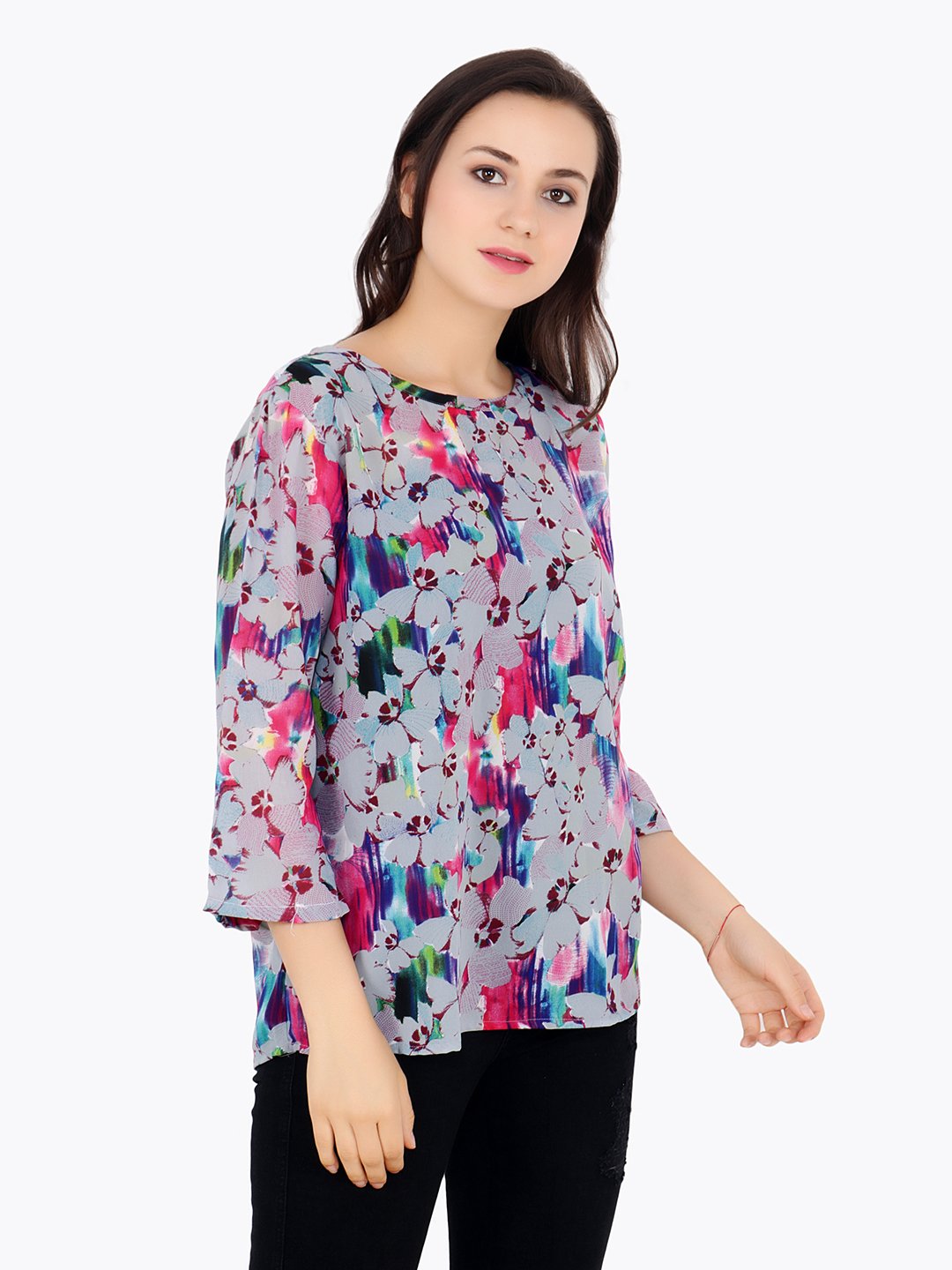 Grey Printed Top