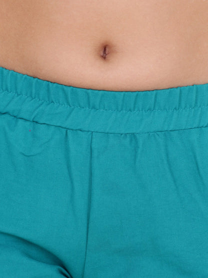 Blue Solid Shorts