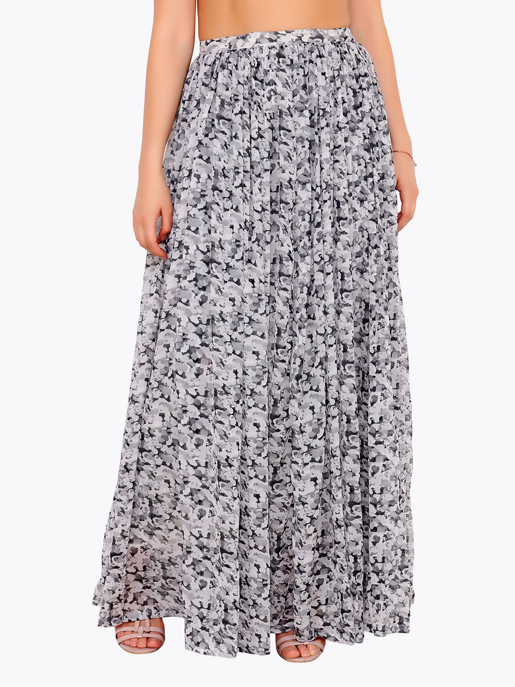 Grey Printed Skirt