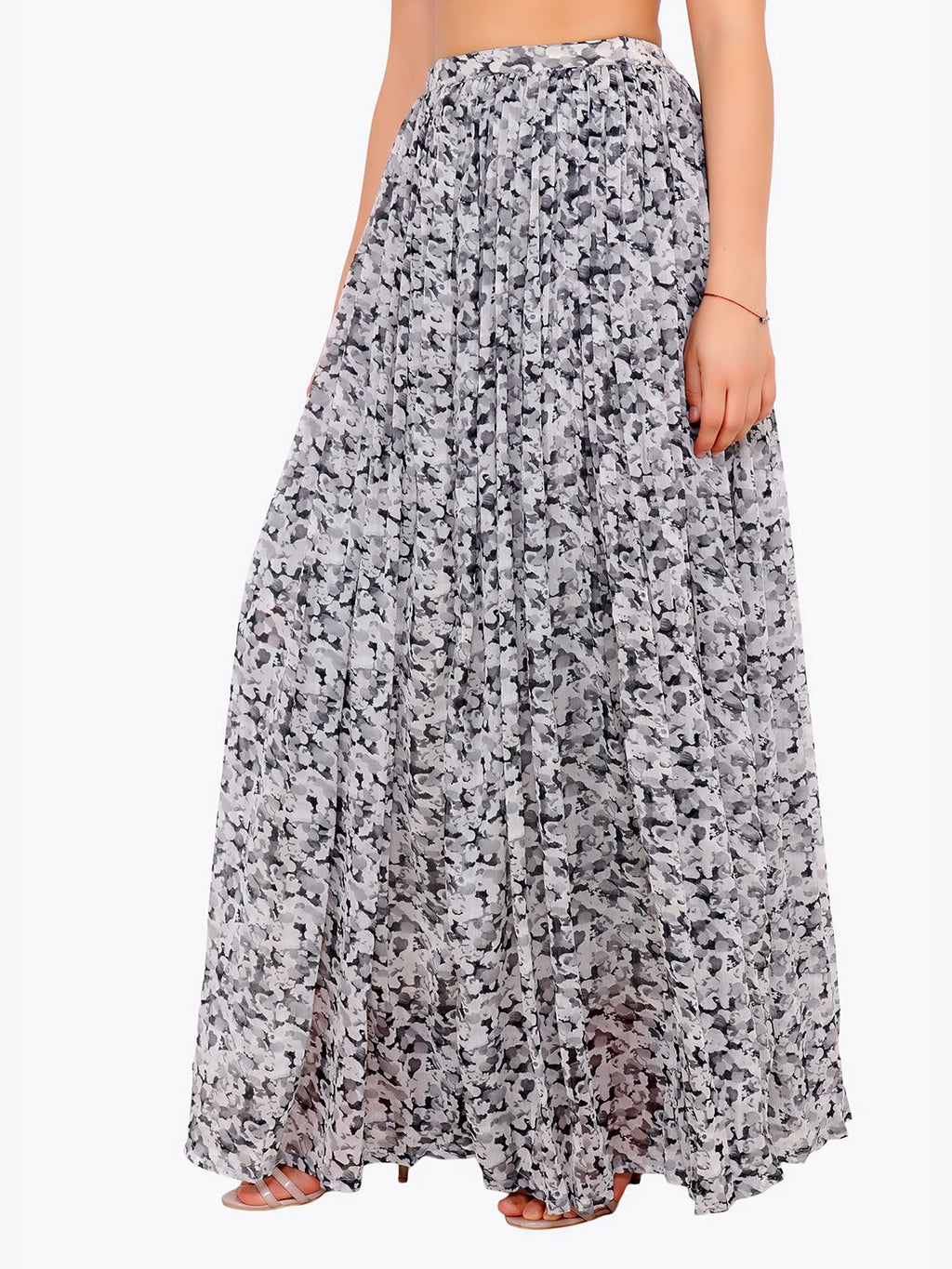 Grey Printed Skirt