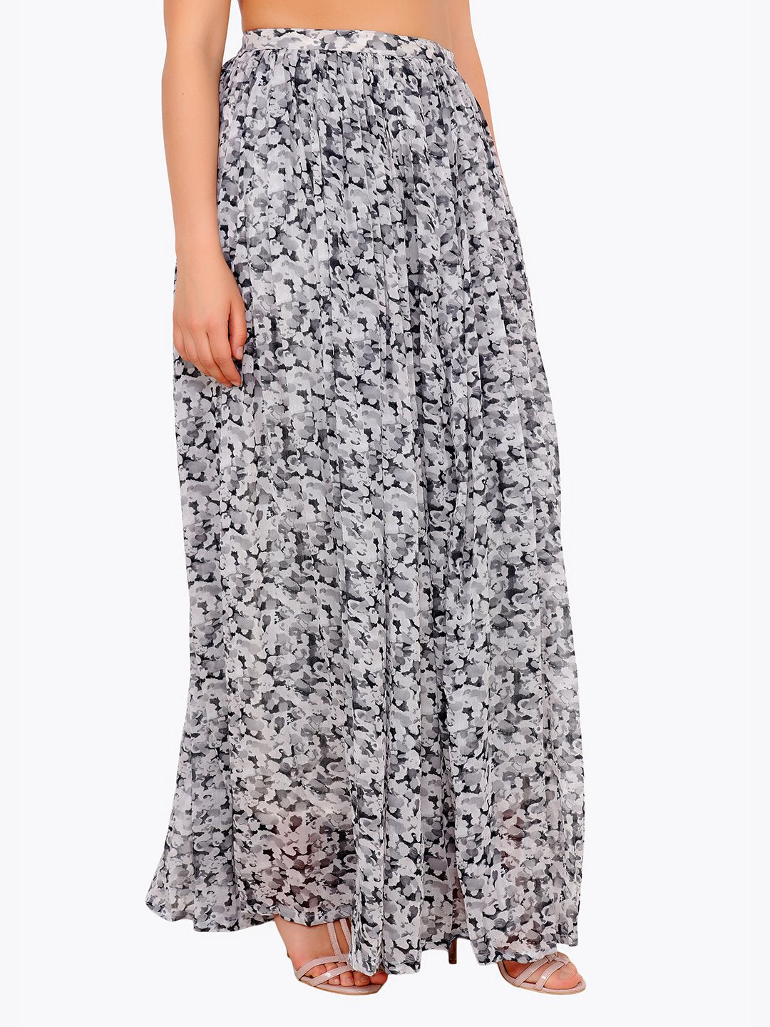 Grey Printed Skirt