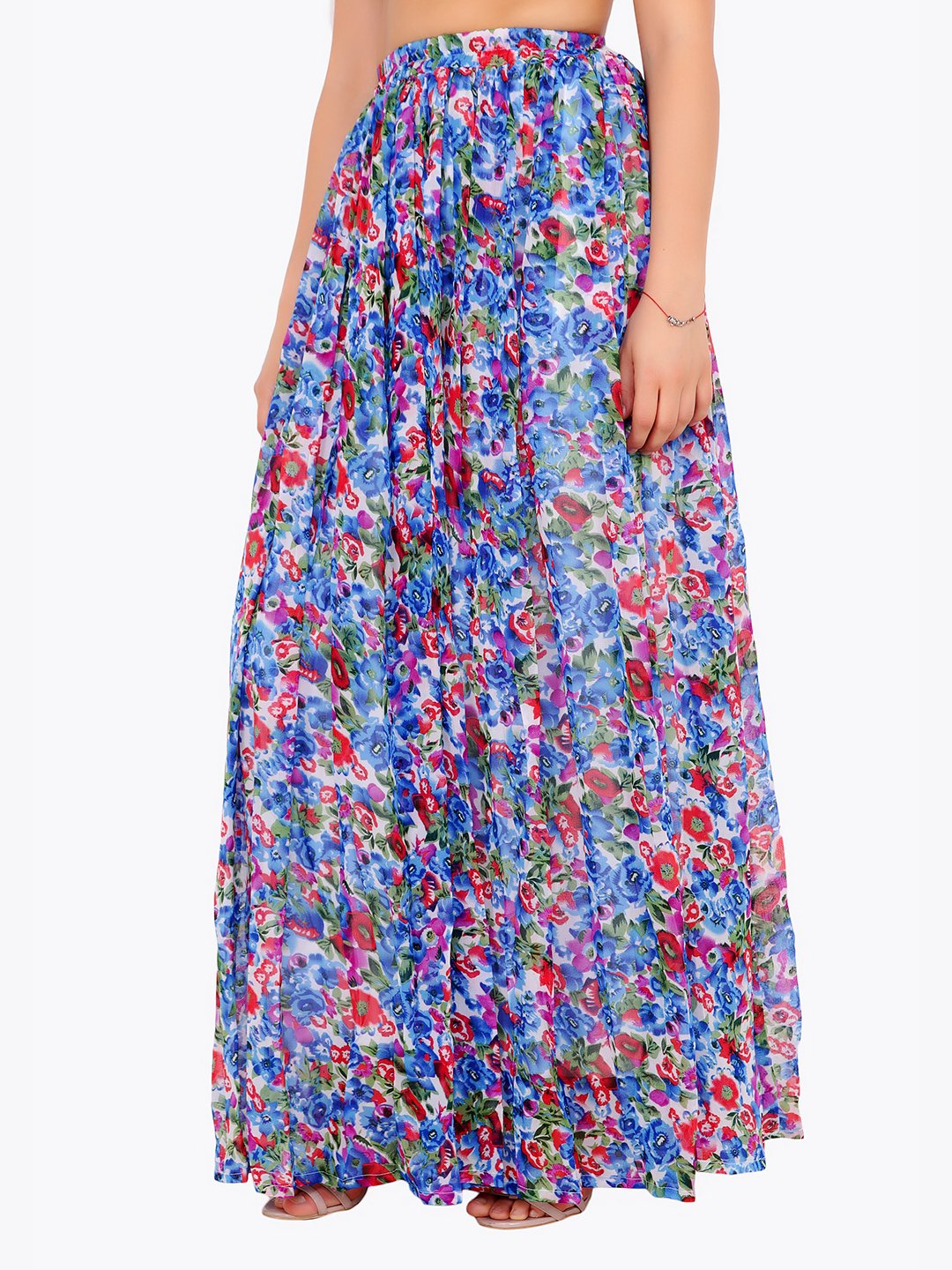 Cation Blue Printed Long Skirt