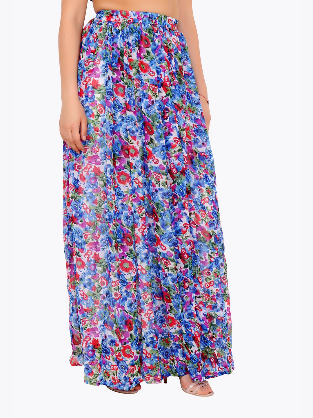 Cation Blue Printed Long Skirt