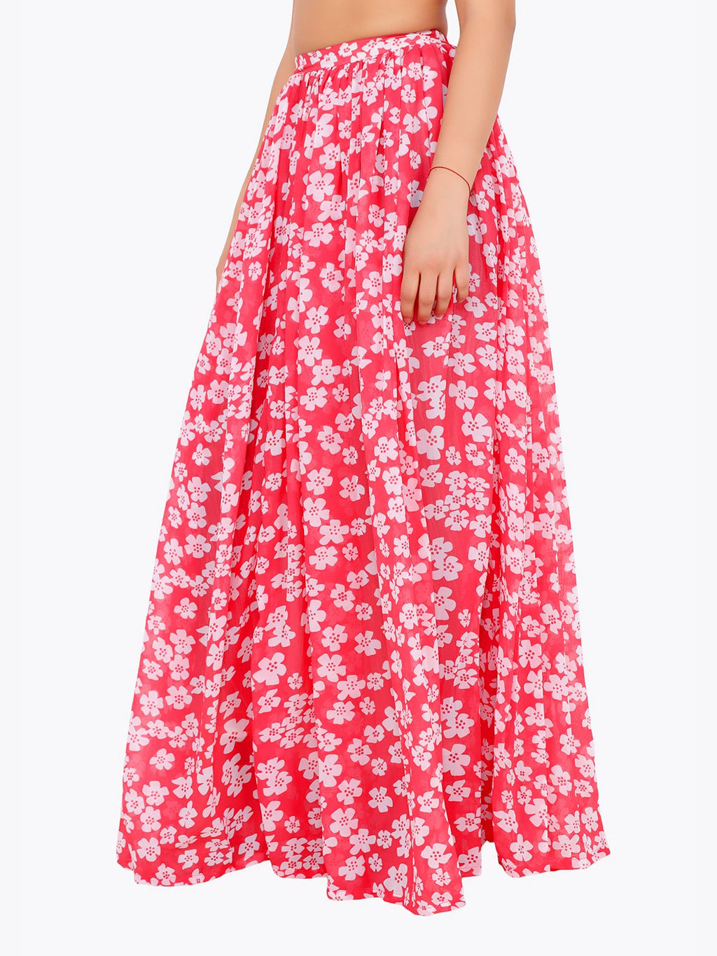 Orange Printed Skirt