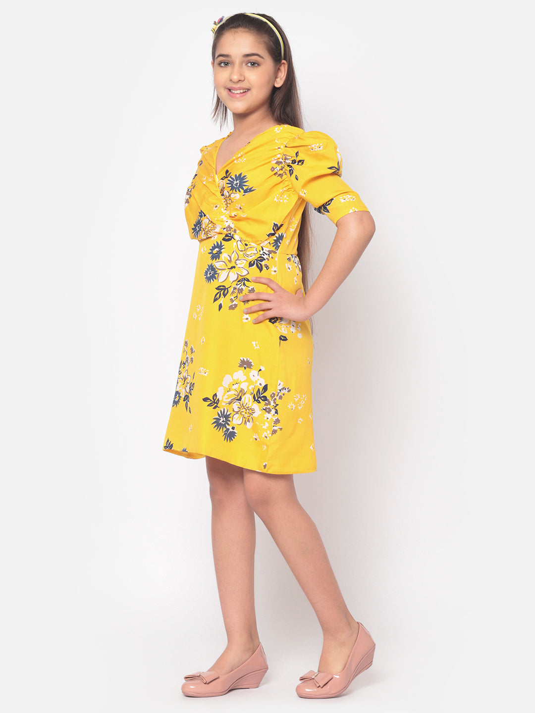 MINOS Floral Crepe A-line Dress