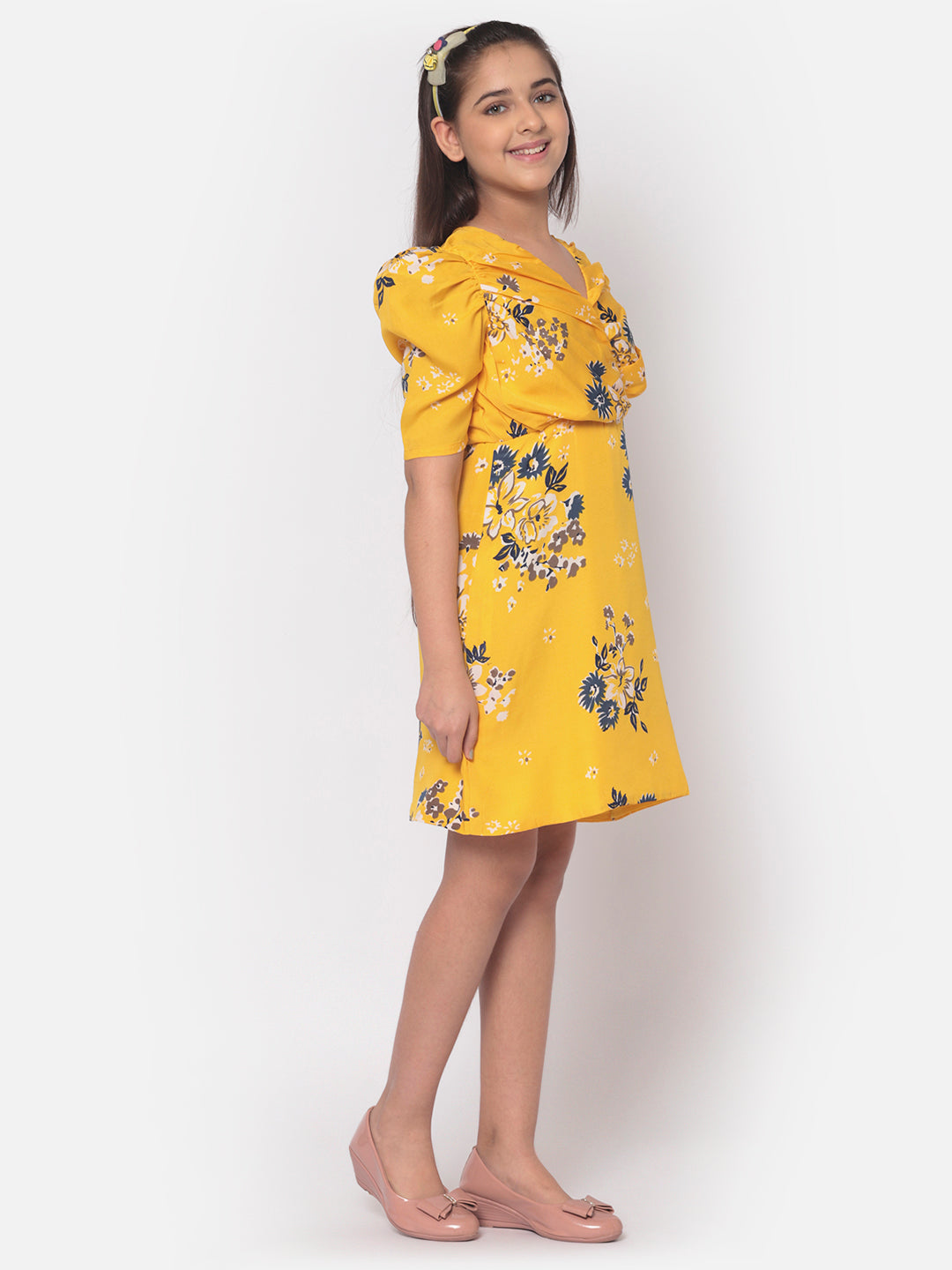 MINOS Floral Crepe A-line Dress